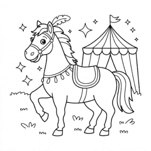 Målarbild Cirkushäst