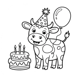 Målarbild Grattis på Födelsedagen Ko