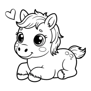 Målarbild Söt Häst