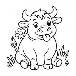 Målarbild Tecknad Tjur
