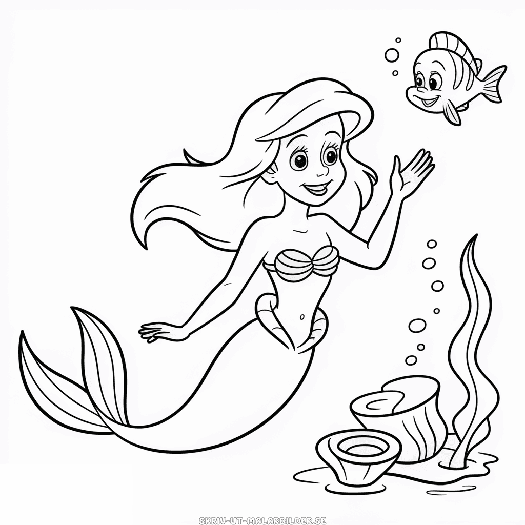 Målarbild Ariel Disney