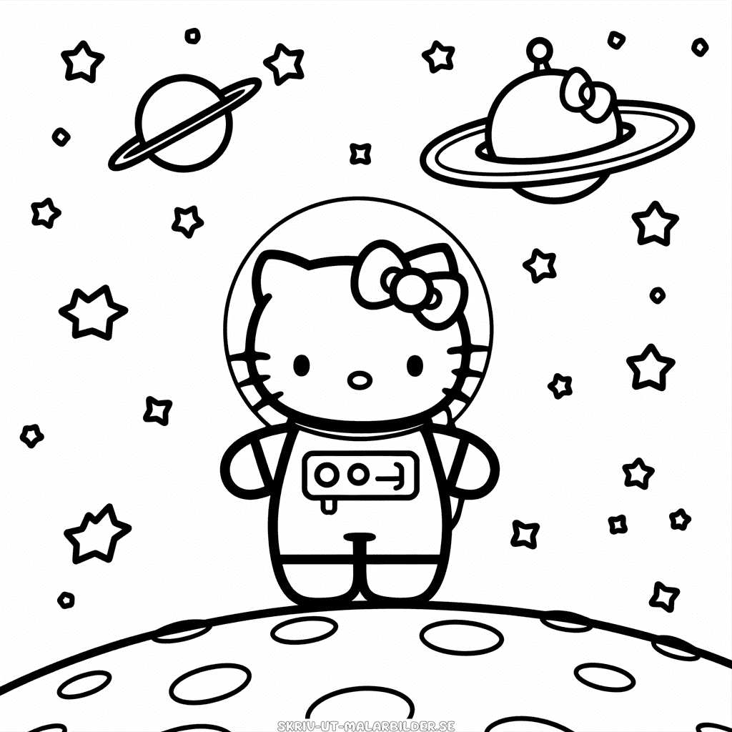 Målarbild Astronaut Hello Kitty