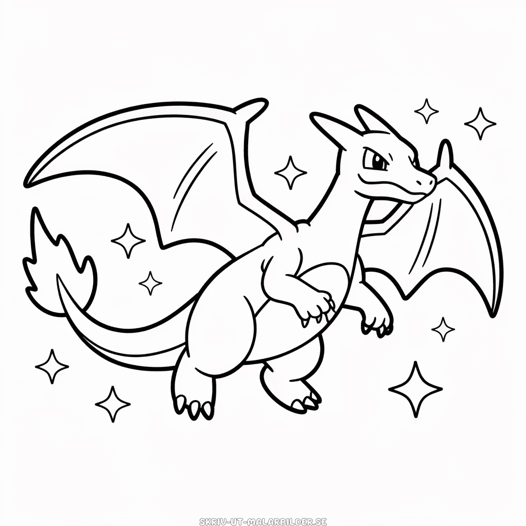 Målarbild Blå Charizard