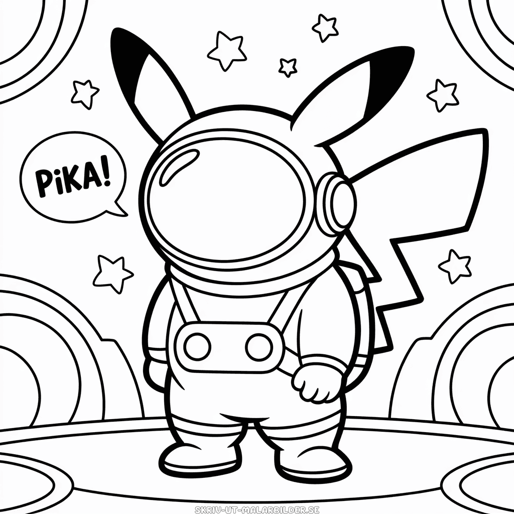 Målarbild Bland Oss Pikachu