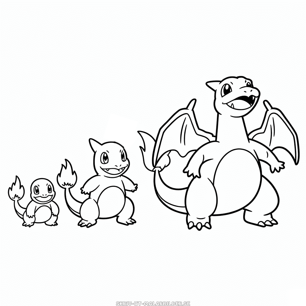 Målarbild Charizards Utveckling