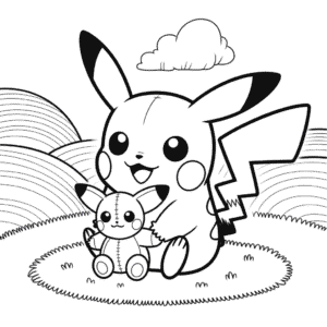 Målarbild Chibi Pikachu