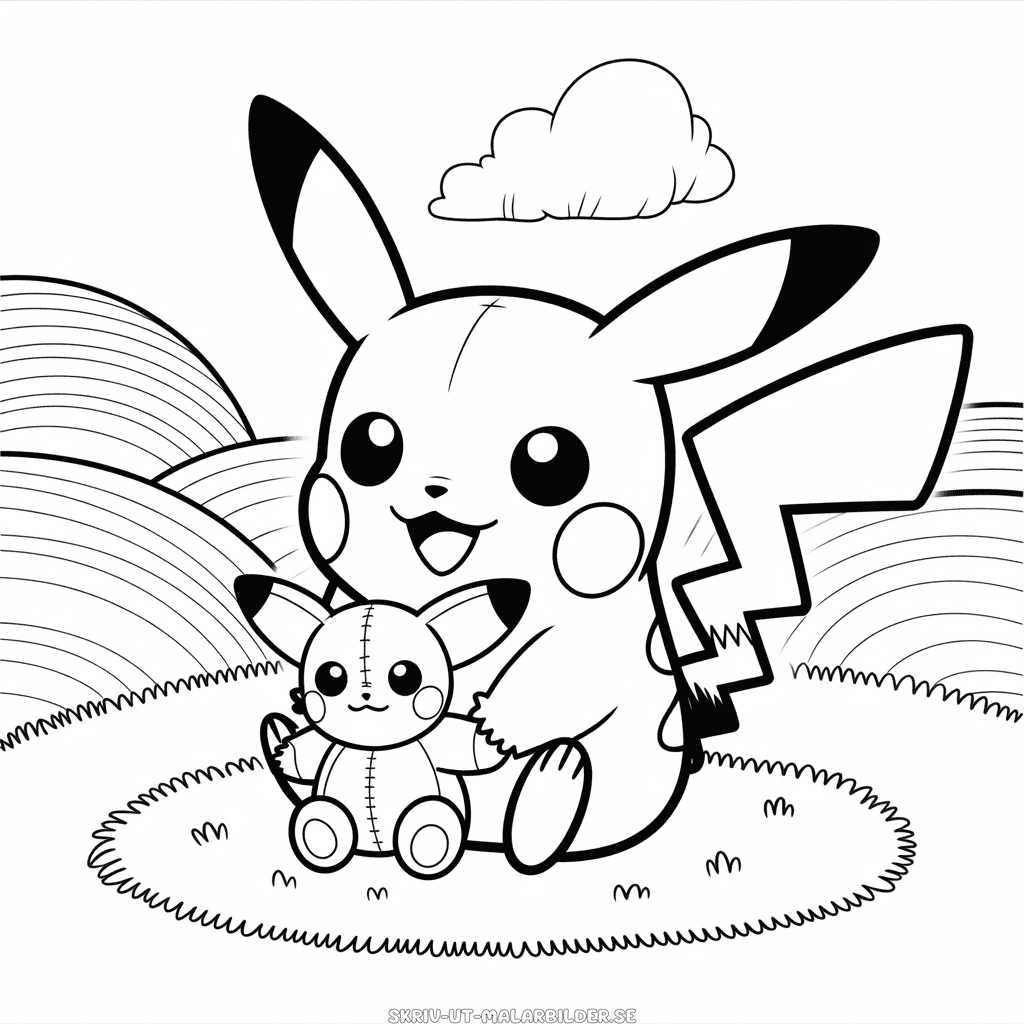 Målarbild Chibi Pikachu