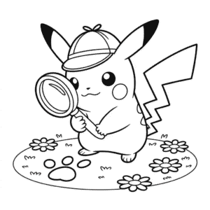 Målarbild Detektiv Pikachu