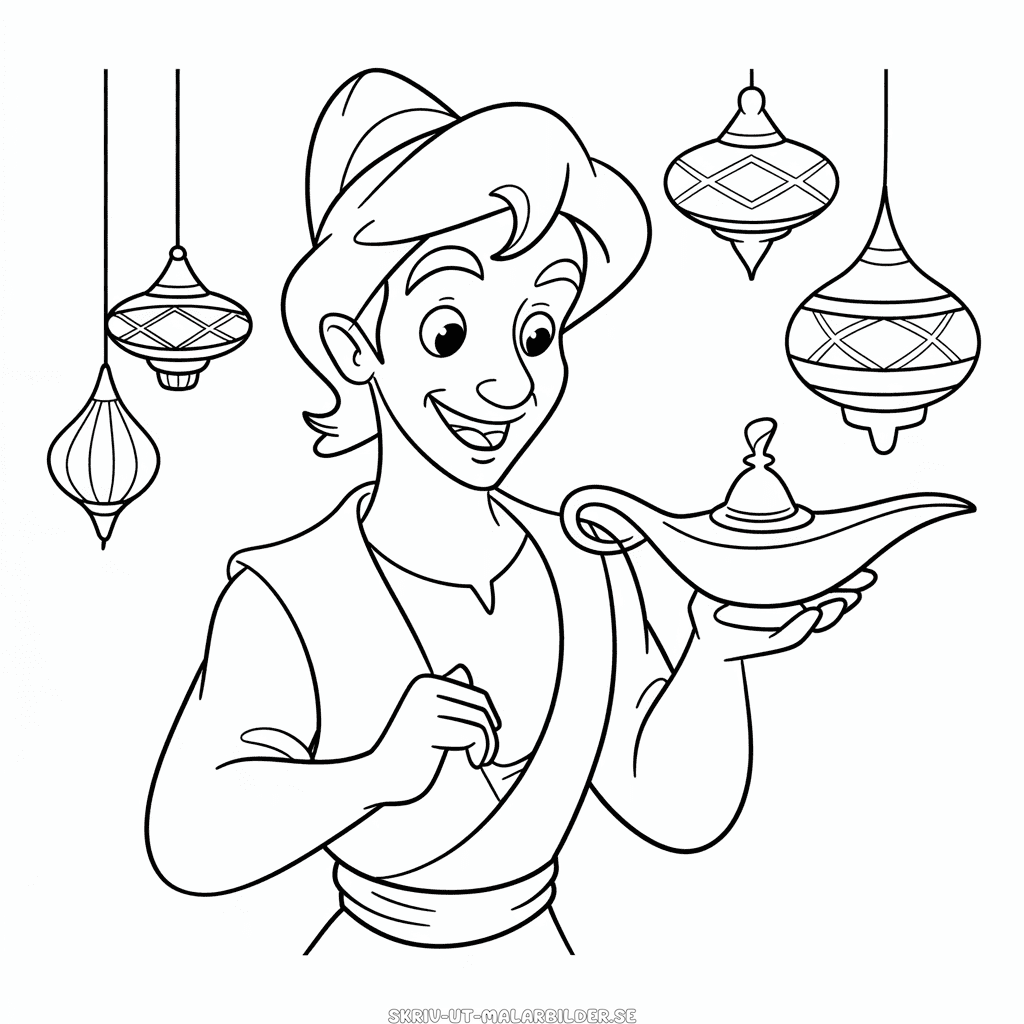 Målarbild Disney Aladdin Tecknad Film