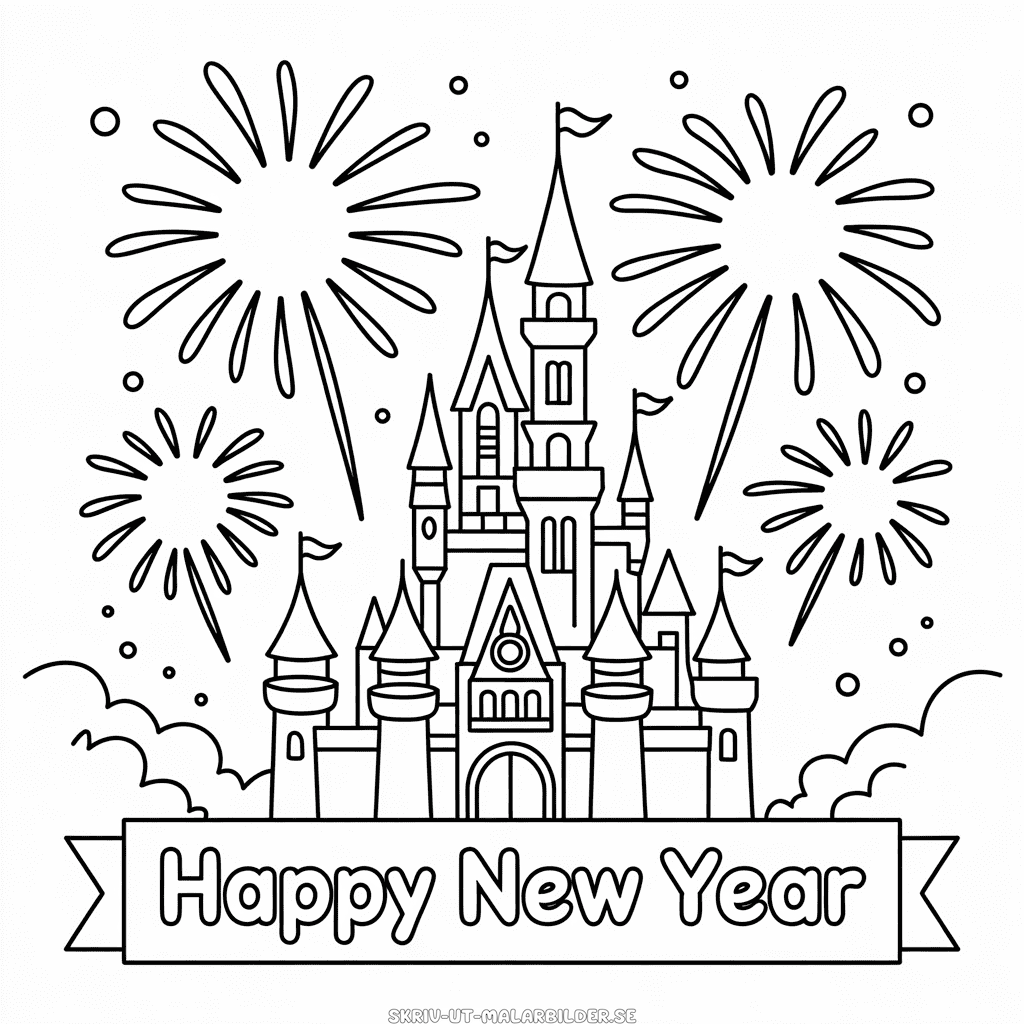 Målarbild Disney Gott Nytt År