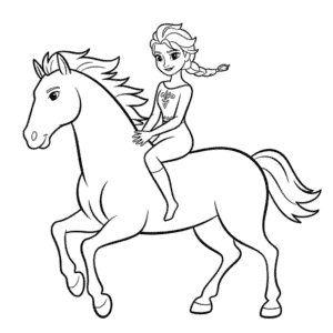 Målarbild Elsa och Hästen