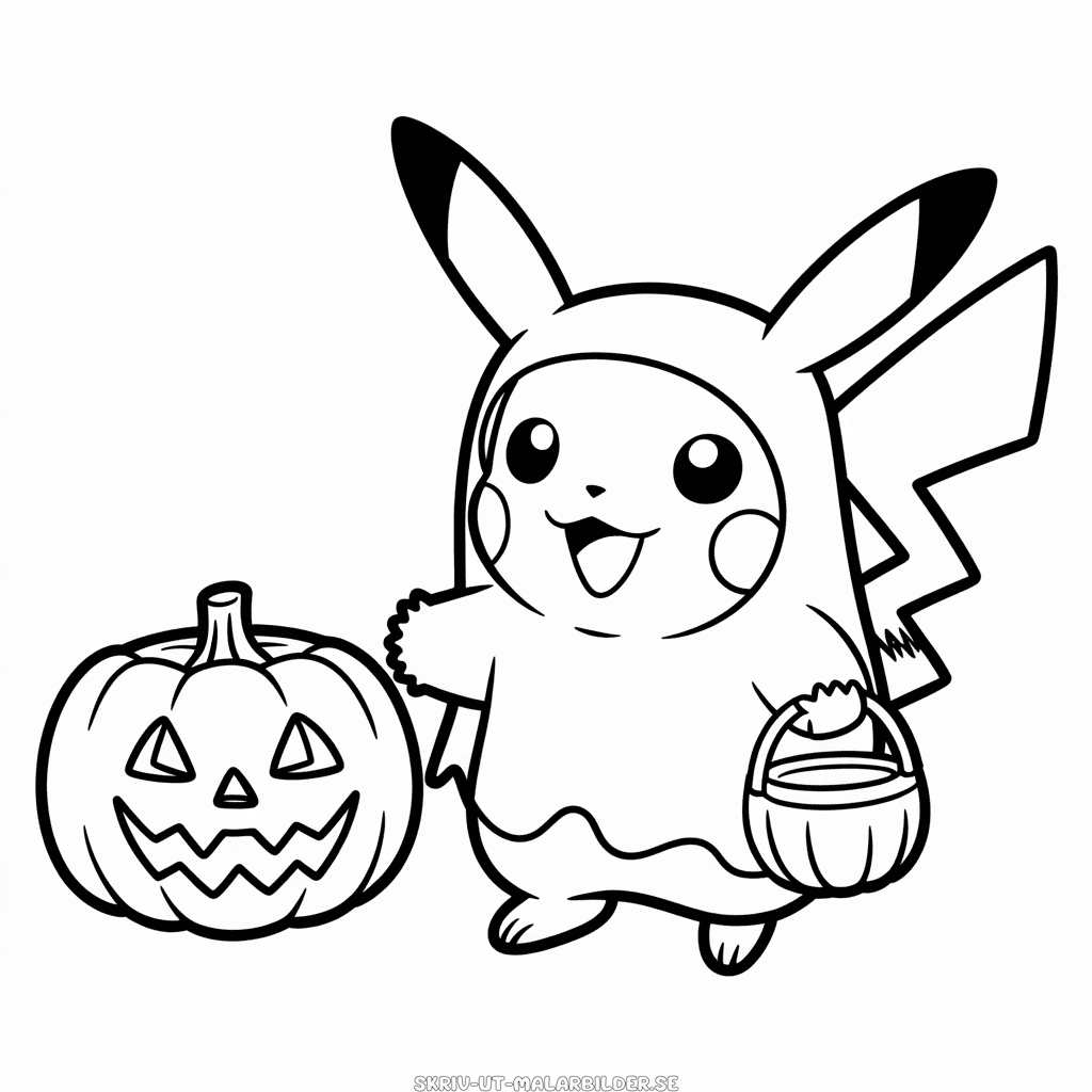 Målarbild Halloween Pikachu