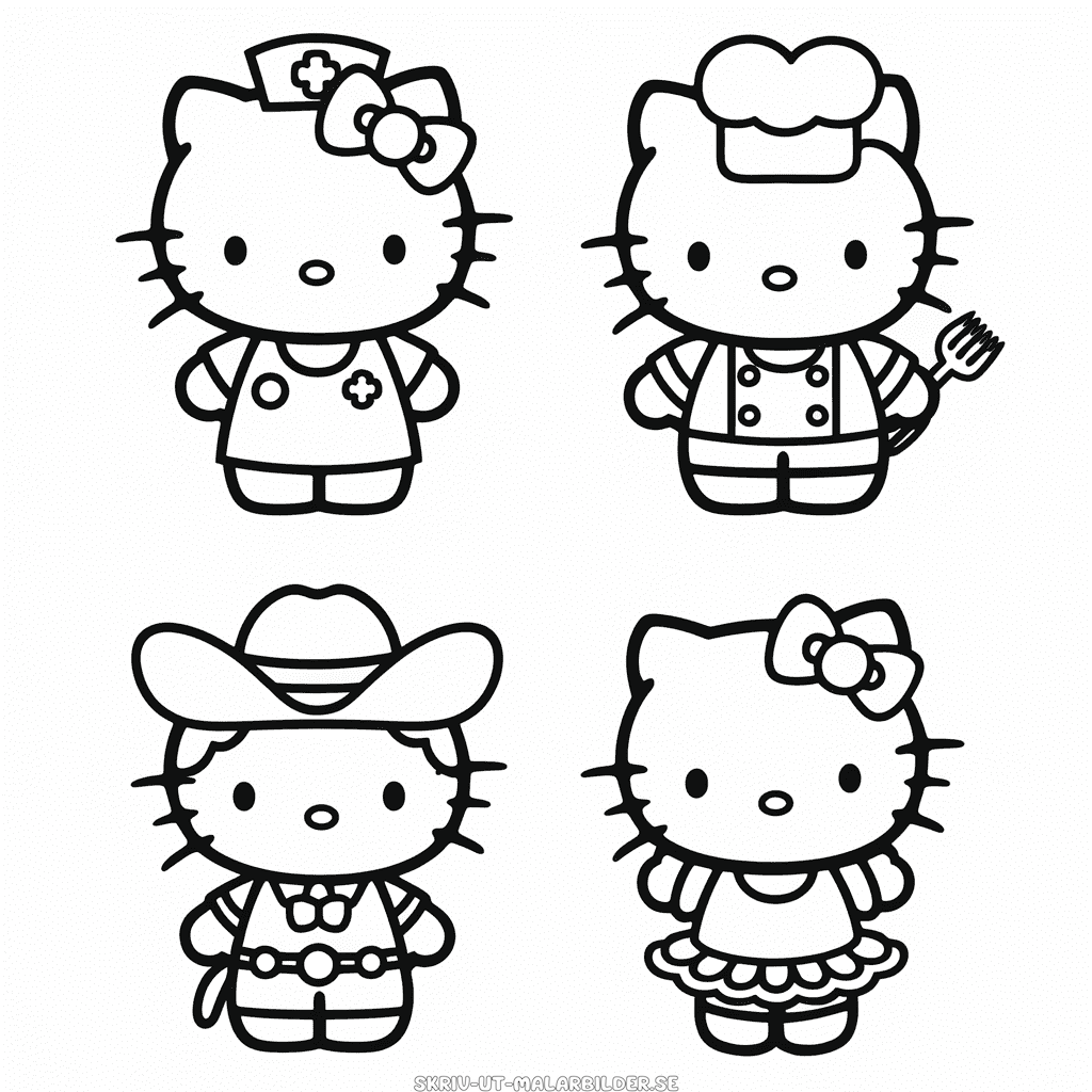 Målarbild Hello Kitty Kläder