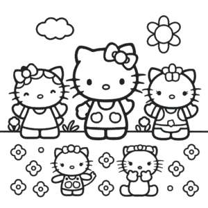 Målarbild Hello Kitty och Vänner
