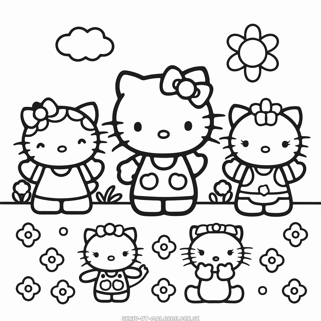 Målarbild Hello Kitty och Vänner