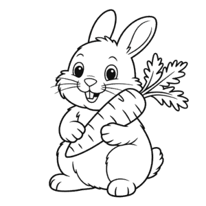 Målarbild Kanin med Morot