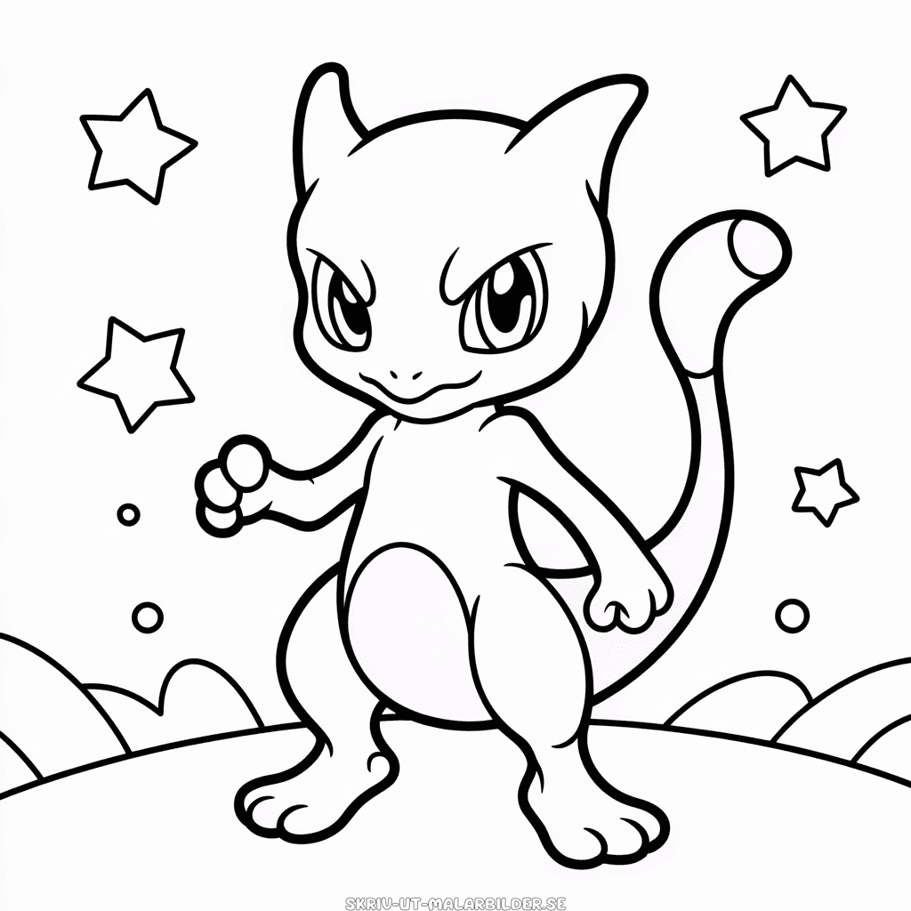 Målarbild Mewto Pokémon