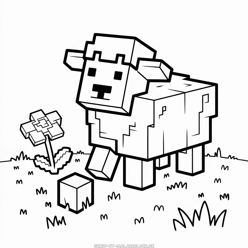 Målarbild Minecraft Får