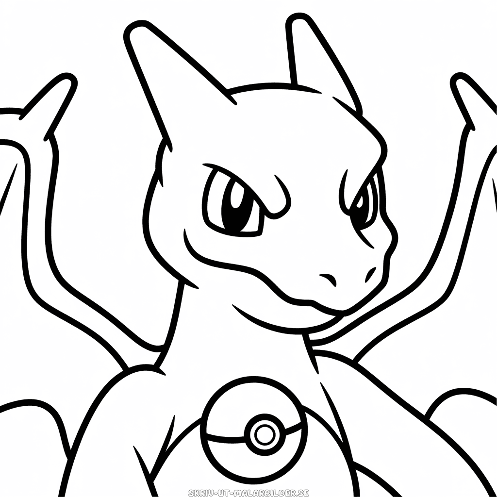 Målarbild Porträtt av Charizard