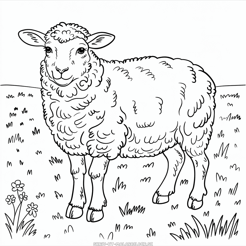 Målarbild Realistiskt Får