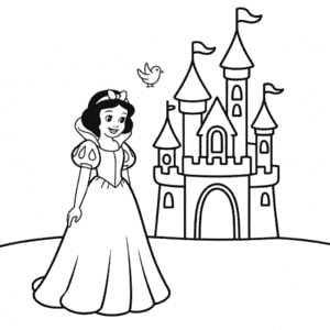 Målarbild Slottet Disney Prinsessa