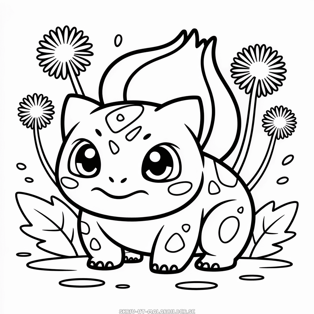 Målarbild Söt Bulbasaur