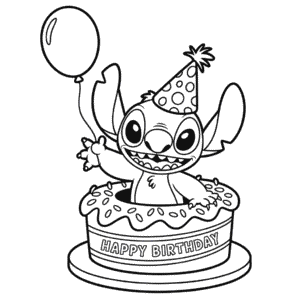 Målarbild Stitch Födelsedag