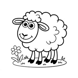 Målarbild Tecknad Får