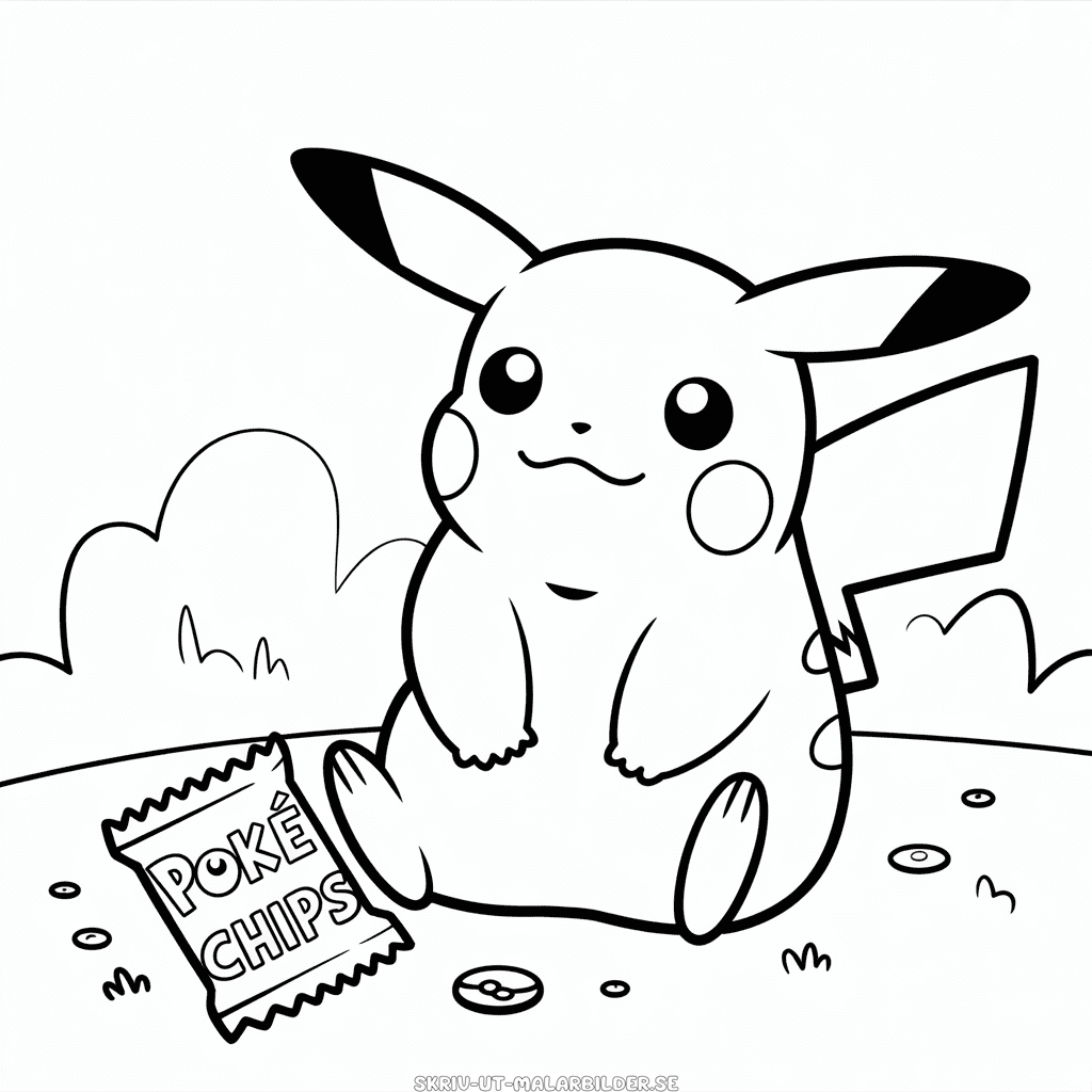 Målarbild Tjocka Pikachu