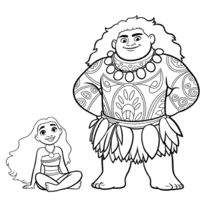 Målarbild Vaiana och Maui