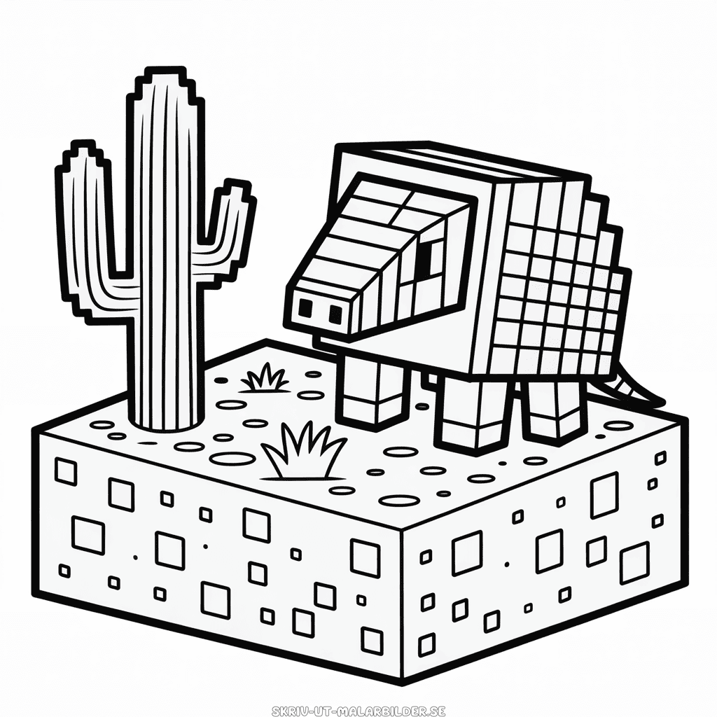 Målarbild Armadillo Minecraft