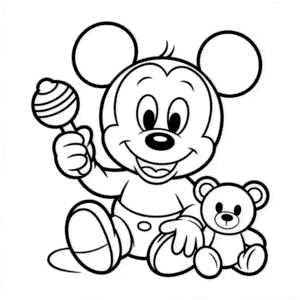 Målarbild Baby Musse