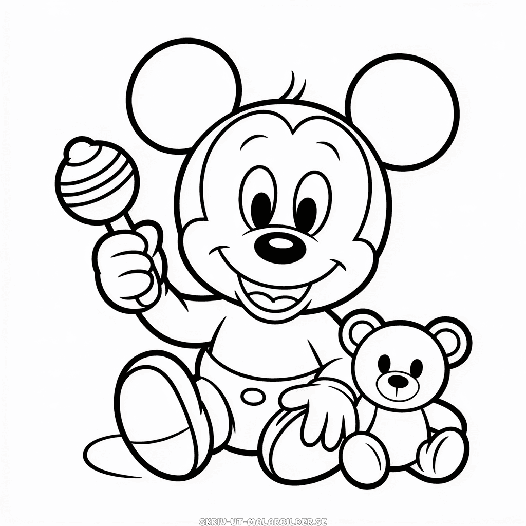 Målarbild Baby Musse