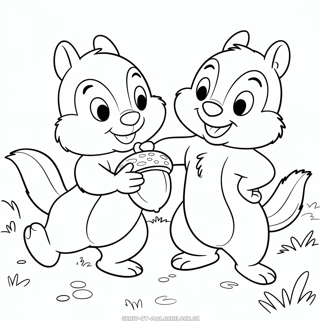 Målarbild Disney Piff och Puff