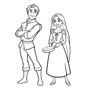 Målarbild Flynn Rider och Rapunzel