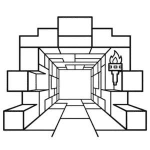 Målarbild Minecraft Grotta
