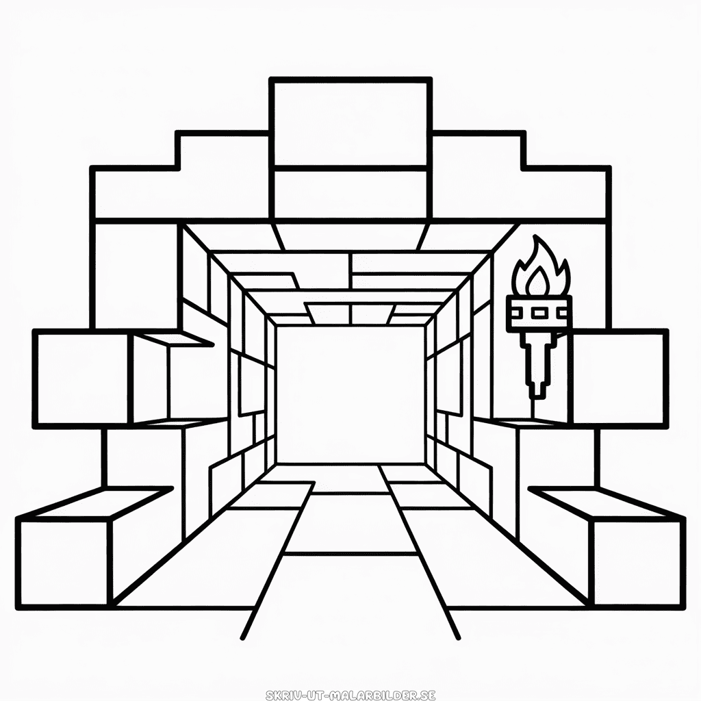 Målarbild Minecraft Grotta