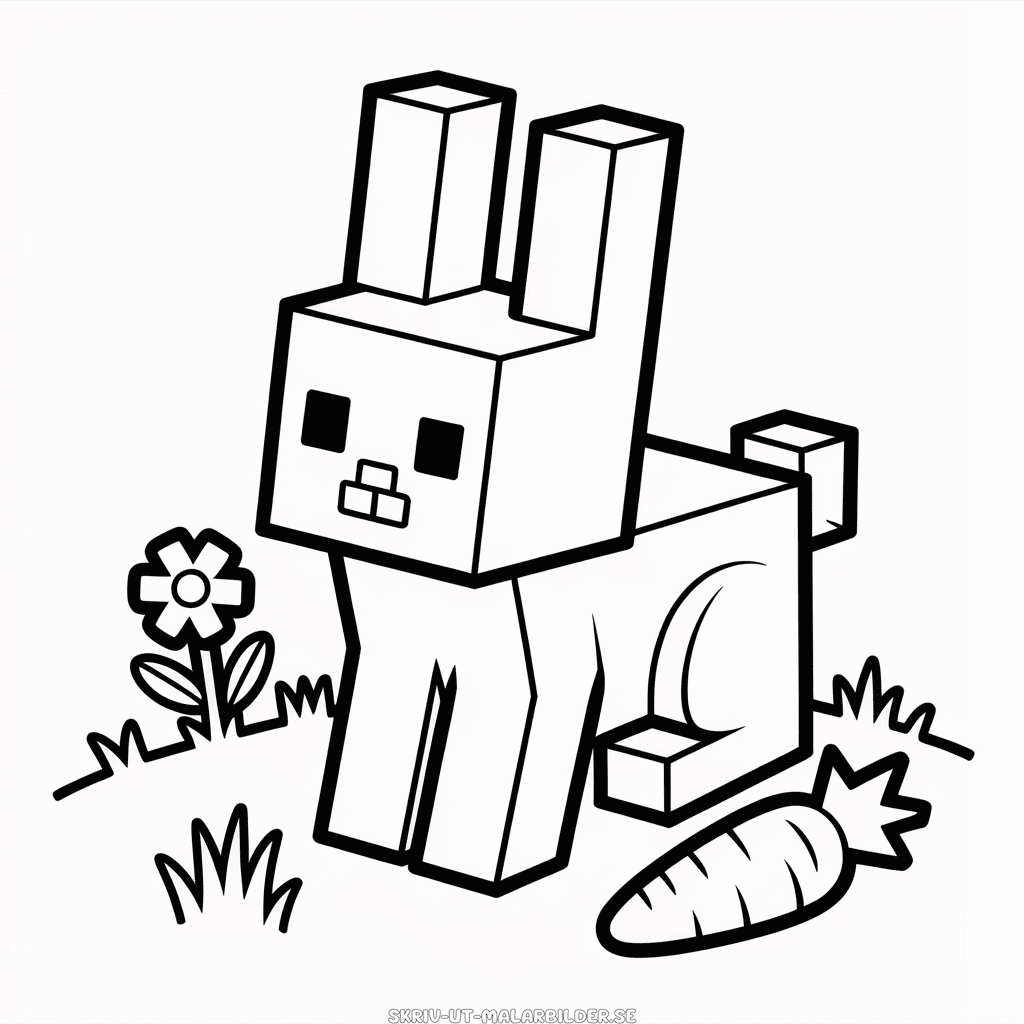 Målarbild Minecraft Kanin