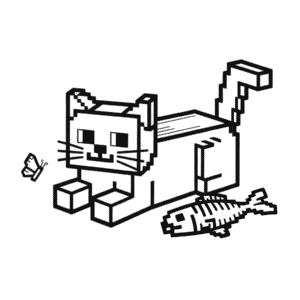 Målarbild Minecraft Katt