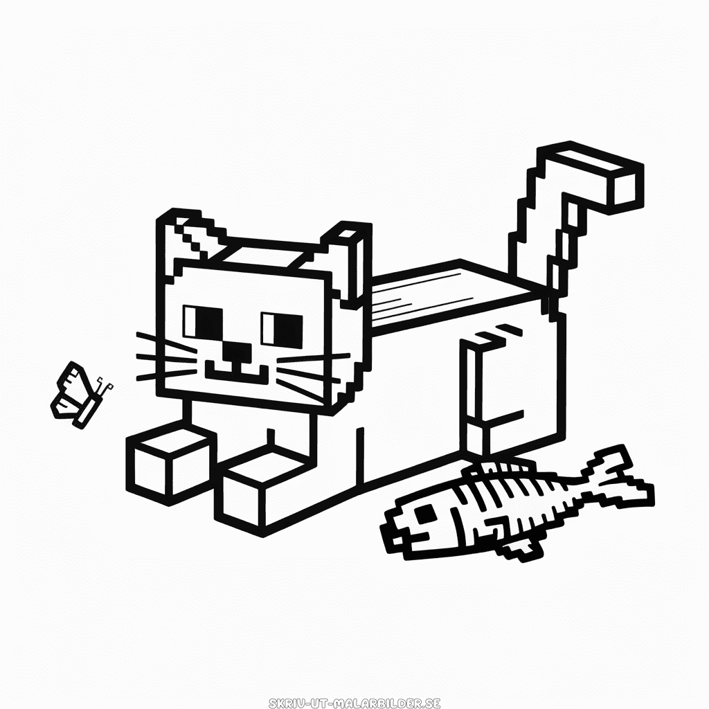 Målarbild Minecraft Katt