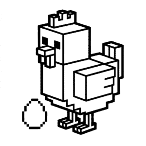 Målarbild Minecraft Kyckling