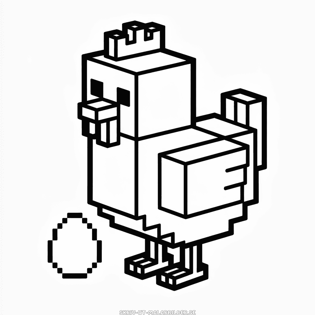 Målarbild Minecraft Kyckling