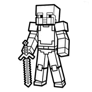 Målarbild Minecraft Rustning