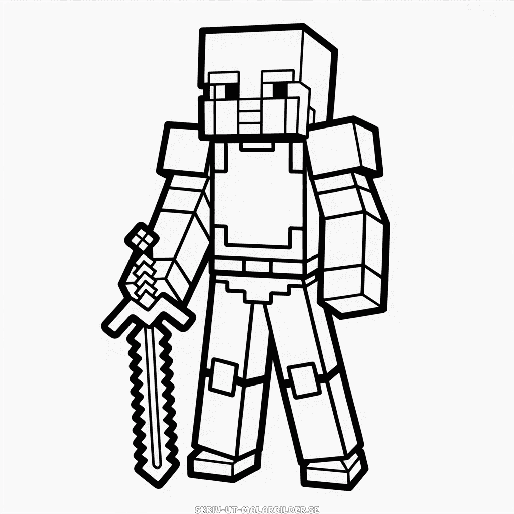 Målarbild Minecraft Rustning