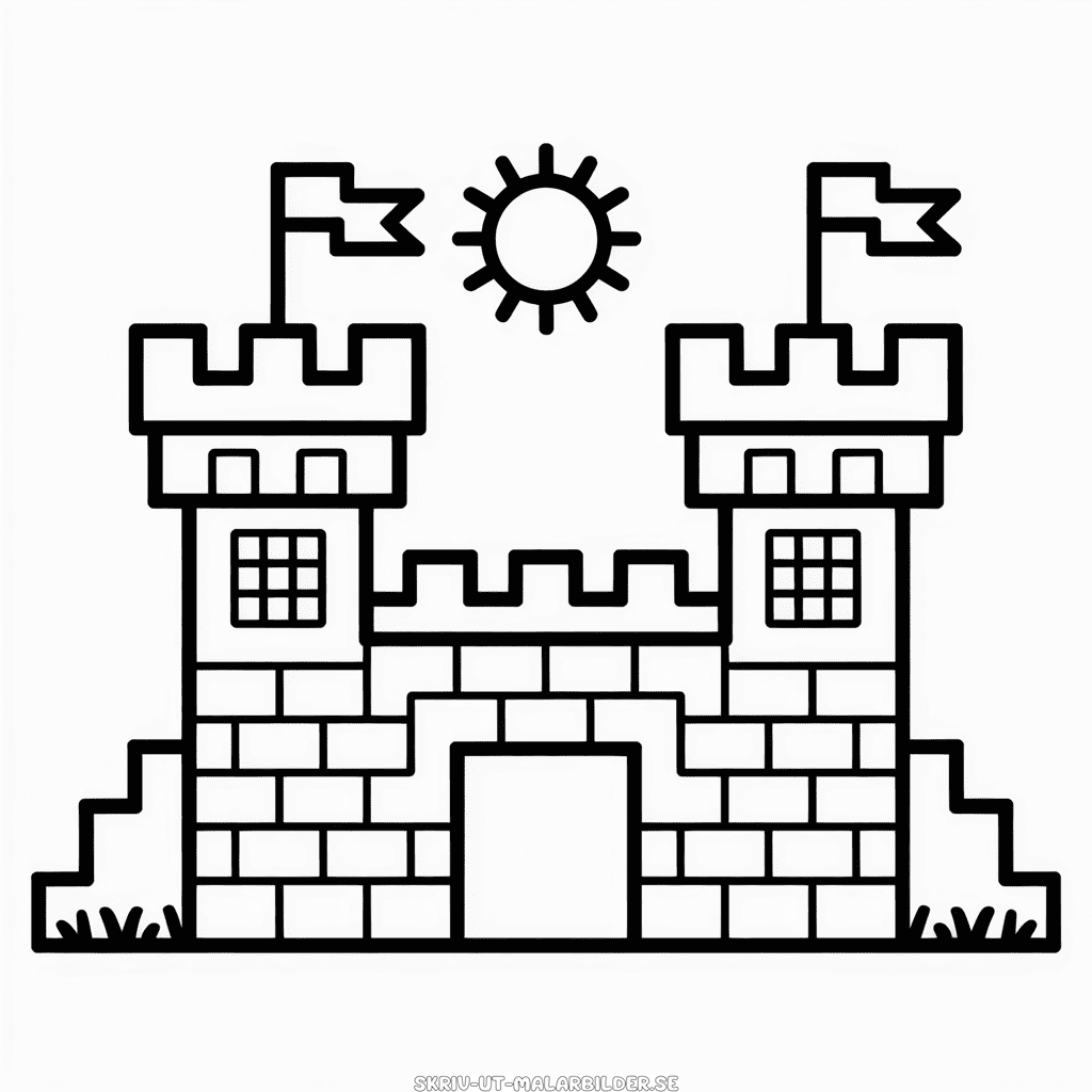 Målarbild Minecraft Slott