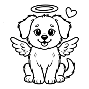 Målarbild Änglahund