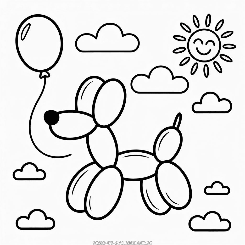 Målarbild Ballonghund