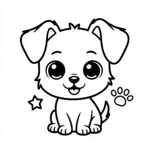 Målarbild Chibi Hund