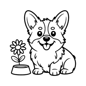 Målarbild Corgi Hund