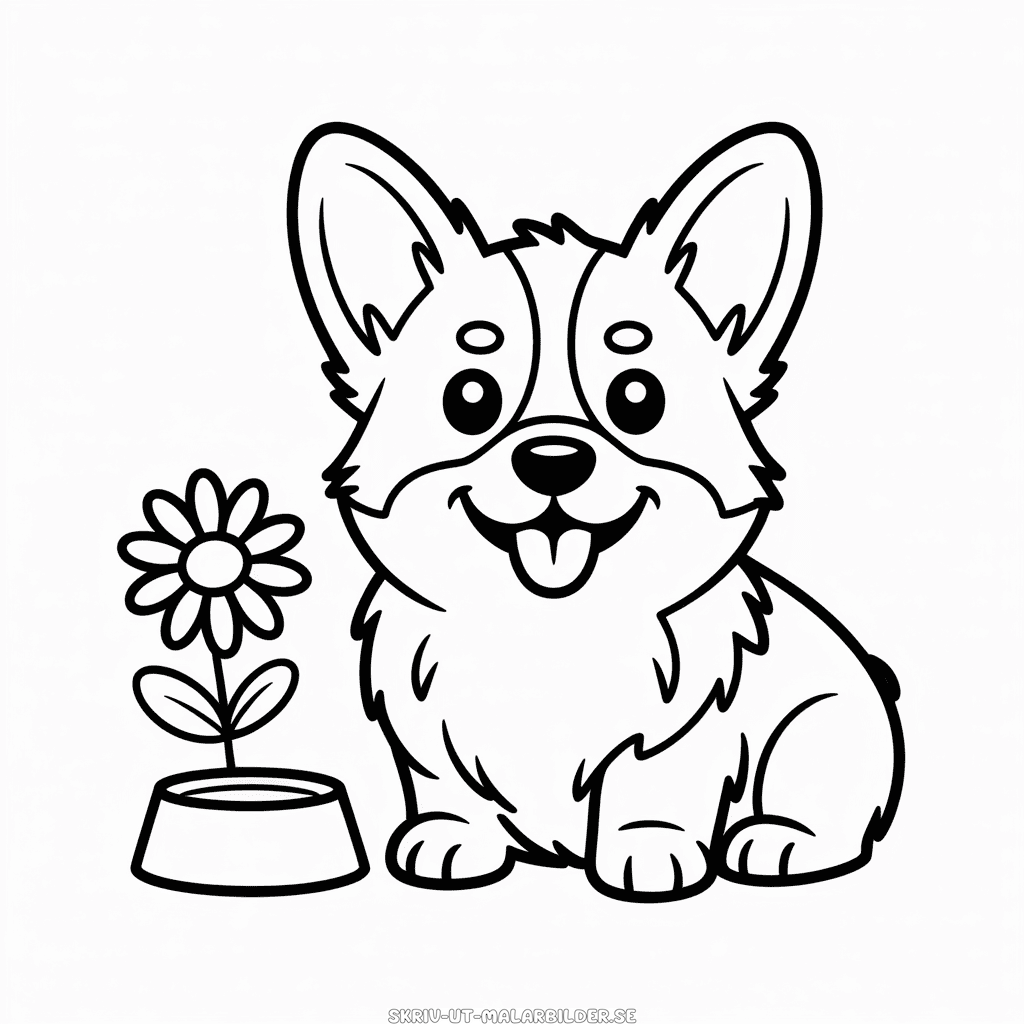 Målarbild Corgi Hund